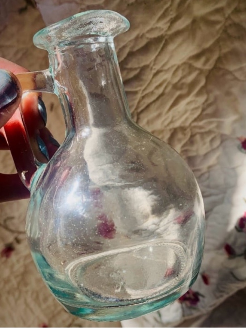 small glass cruet / decanter x cottagecore home decor accent